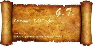 Garami Tünde névjegykártya
